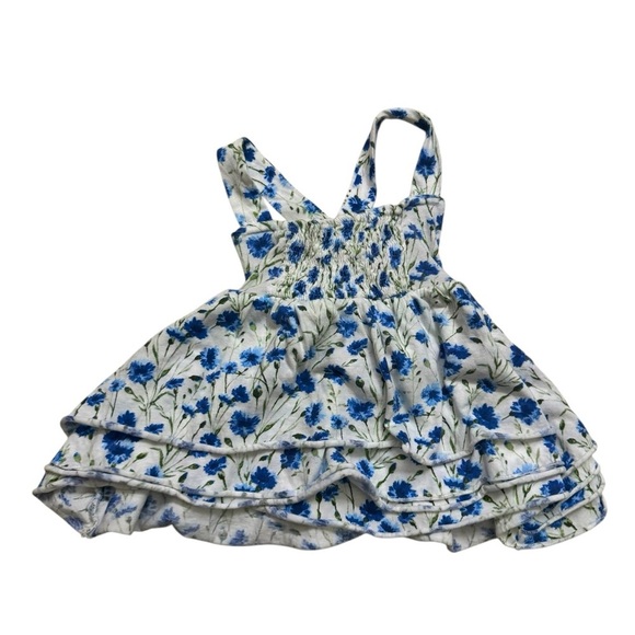 Bailey’s Blossom Baby Girl Dress Floral Blue White Straps Viscose 12-18M - Picture 3 of 5